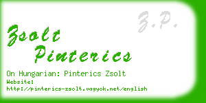 zsolt pinterics business card